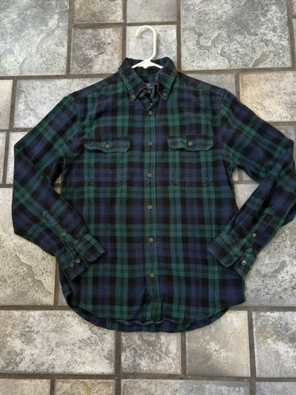 Small Mens Plaid Flannel Shirt by George